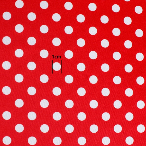 【送料無料】水玉（レッド） コストモオリジナルプリント生地[
