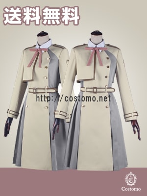 【送料無料】ベージュ×グレー　制服ワンピース【長袖】　サード