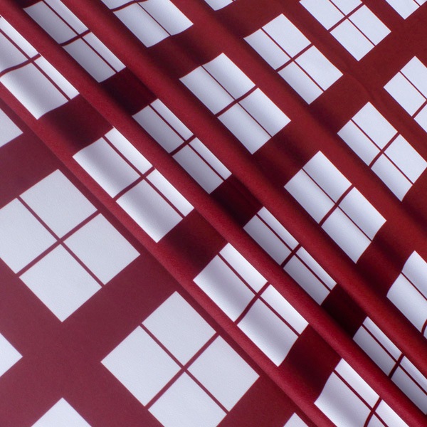 【送料無料】白×赤チェック コストモオリジナルプリント生地[FAVORIC]