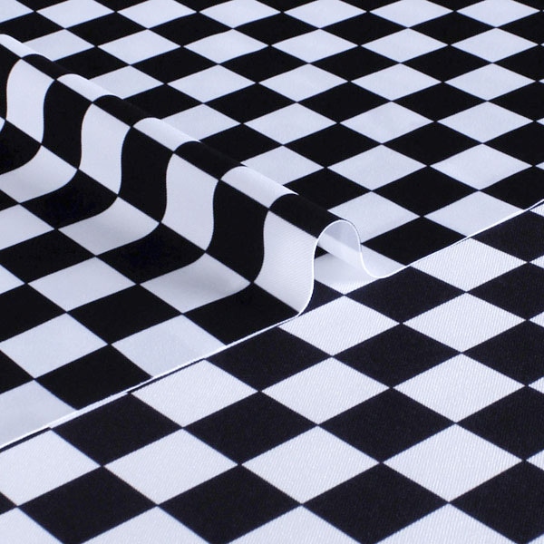 送料無料】市松模様（黒・白） コストモオリジナルプリント生地[FAVORIC]