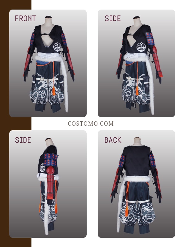 送料無料】とうらぶ風 マント裏地グラデーション・防具付き衣装セット