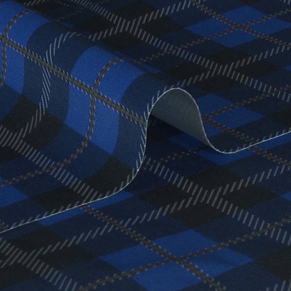 【送料無料】コストモオリジナルチェック（ブルー） コストモオリジナルプリント生地[FAVORIC]