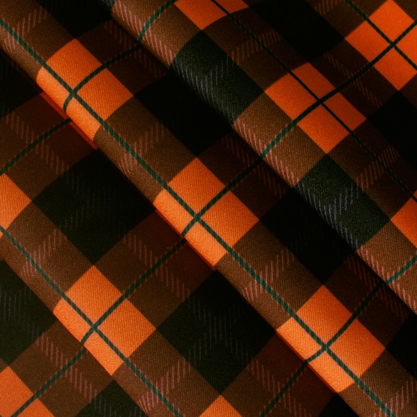 【送料無料】コストモオリジナルチェック（オレンジ） コストモオリジナルプリント生地[FAVORIC]