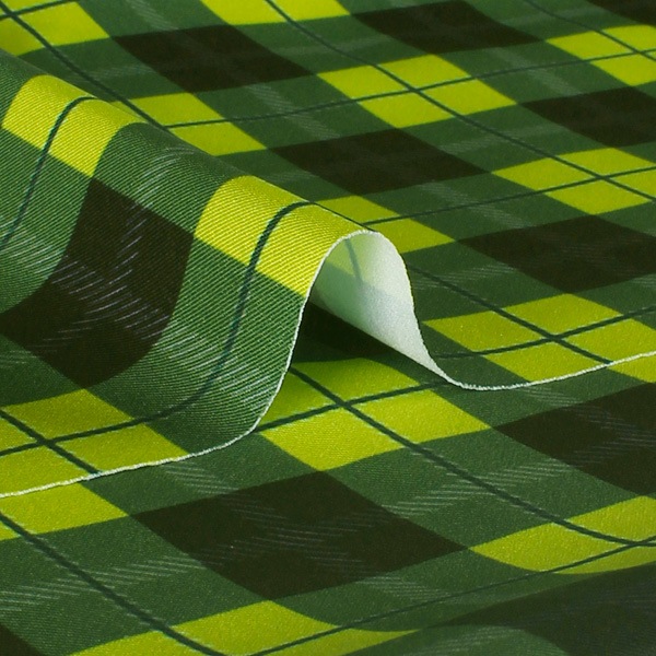 【送料無料】コストモオリジナルチェック（イエローグリーン） コストモオリジナルプリント生地[FAVORIC]