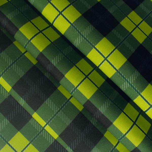 【送料無料】コストモオリジナルチェック（イエローグリーン） コストモオリジナルプリント生地[FAVORIC]