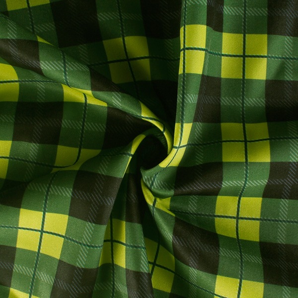 【送料無料】コストモオリジナルチェック（イエローグリーン） コストモオリジナルプリント生地[FAVORIC]