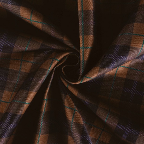 【送料無料】コストモオリジナルチェック（ブラウン） コストモオリジナルプリント生地[FAVORIC]