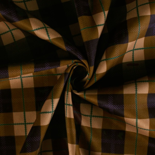 【送料無料】コストモオリジナルチェック（ライトブラウン） コストモオリジナルプリント生地[FAVORIC]