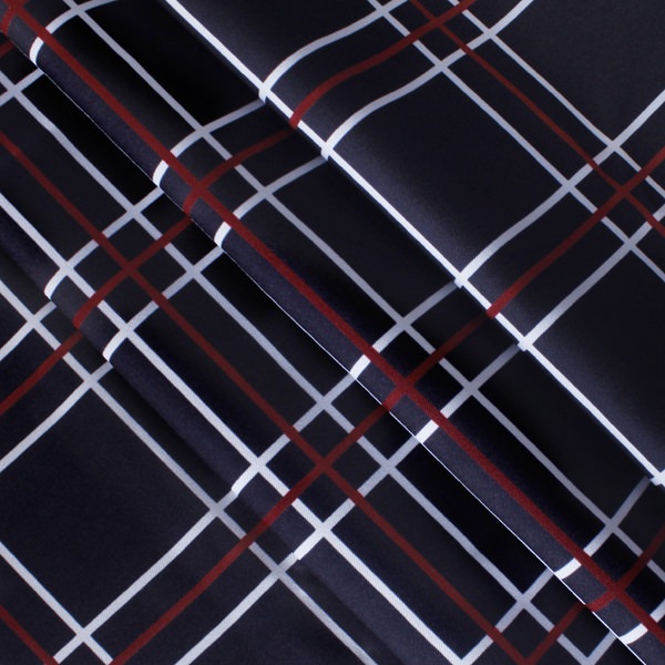 【送料無料】黒×赤×白チェック コストモオリジナルプリント生地[FAVORIC]