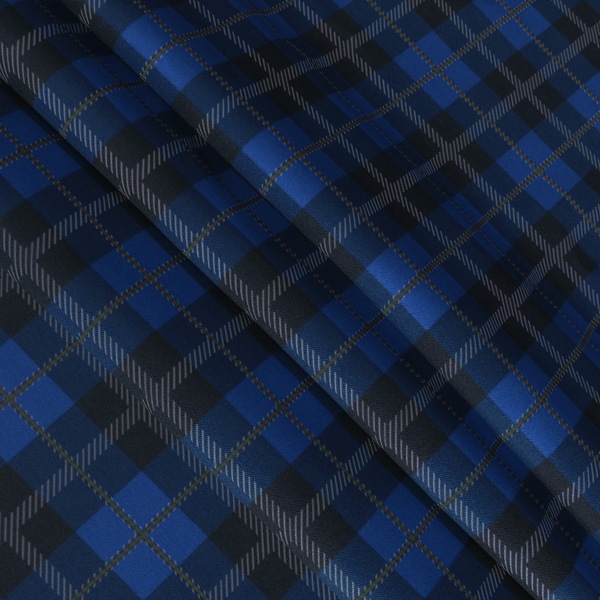 【送料無料】コストモオリジナルチェック（ブルー） コストモオリジナルプリント生地[FAVORIC]