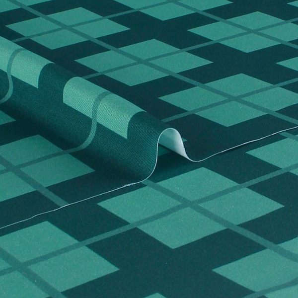 【送料無料】グリーンチェックA コストモオリジナルプリント生地[FAVORIC]