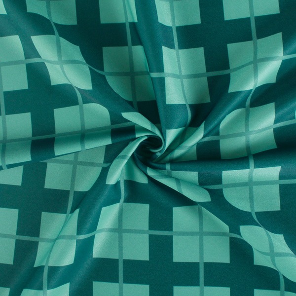 【送料無料】グリーンチェックA コストモオリジナルプリント生地[FAVORIC]