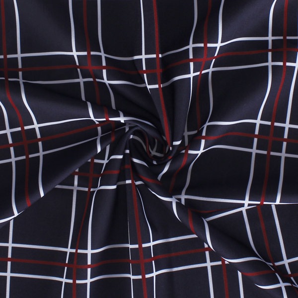 【送料無料】黒×赤×白チェック コストモオリジナルプリント生地[FAVORIC]