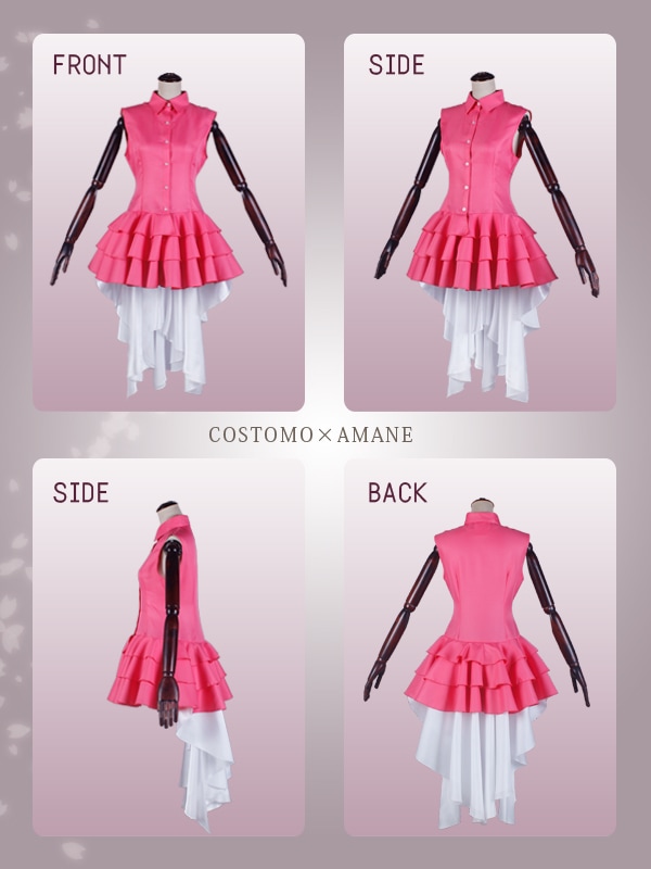 送料無料】とうらぶ風 ピンク×紺色ワンピース 桜色の装備品セット 極ver