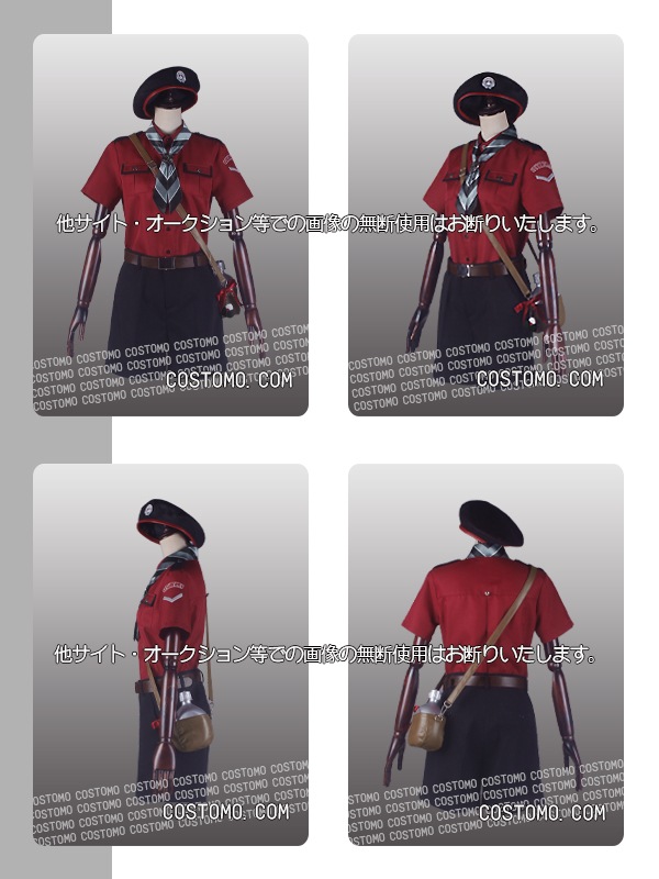 送料無料】 とうらぶ風 黒×赤 ベレー帽・水筒セット 日向【内番】