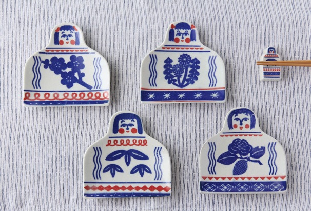 印判手豆皿　こけし （倉敷意匠×kata kata）