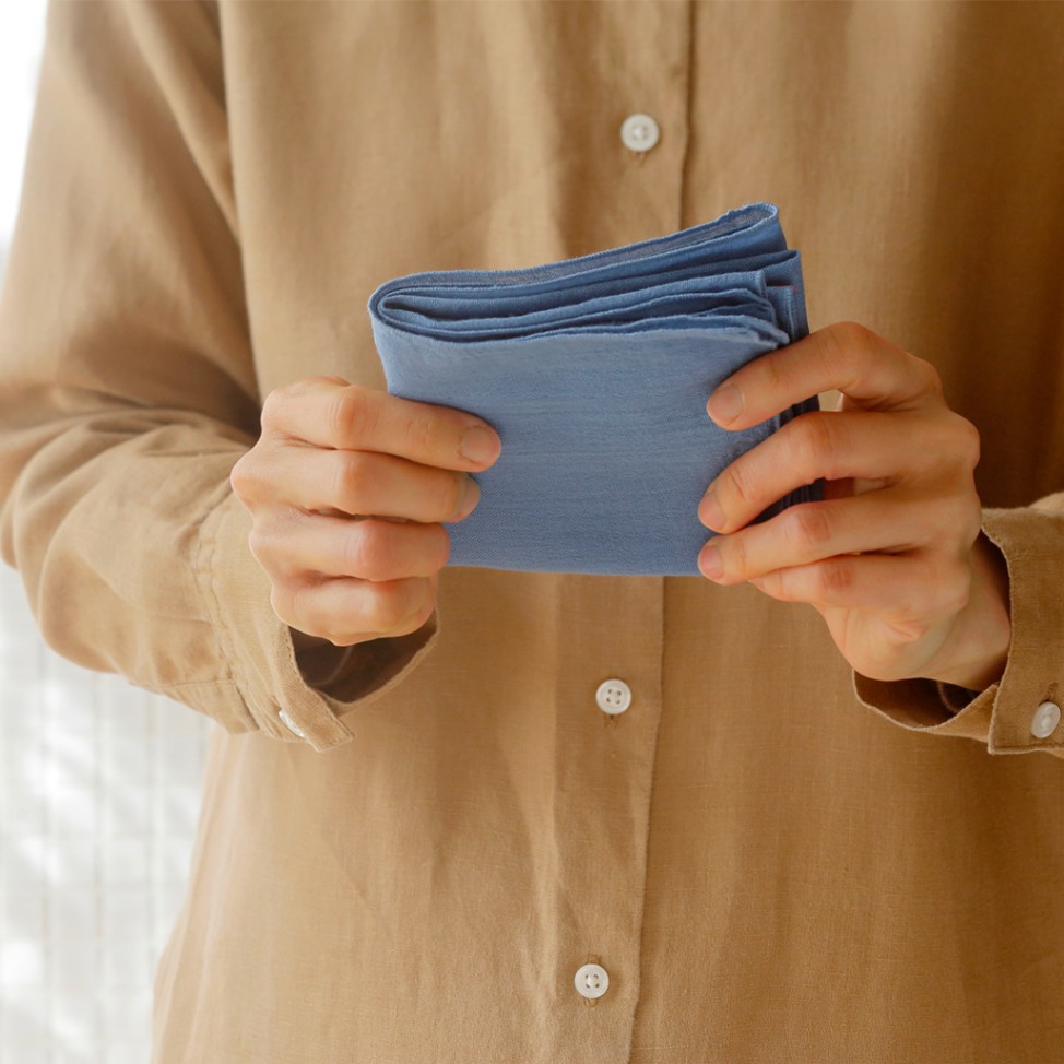 カラーハンカチ （ao）