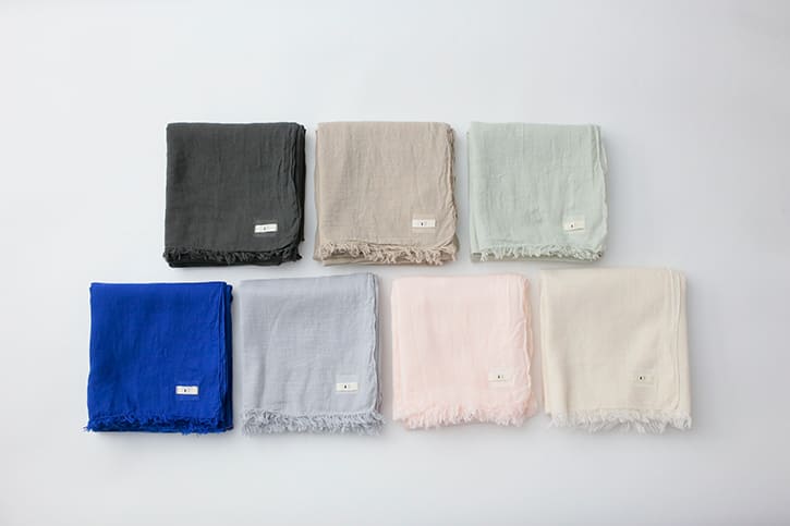 シルク混カラーストール （ao／アオ）