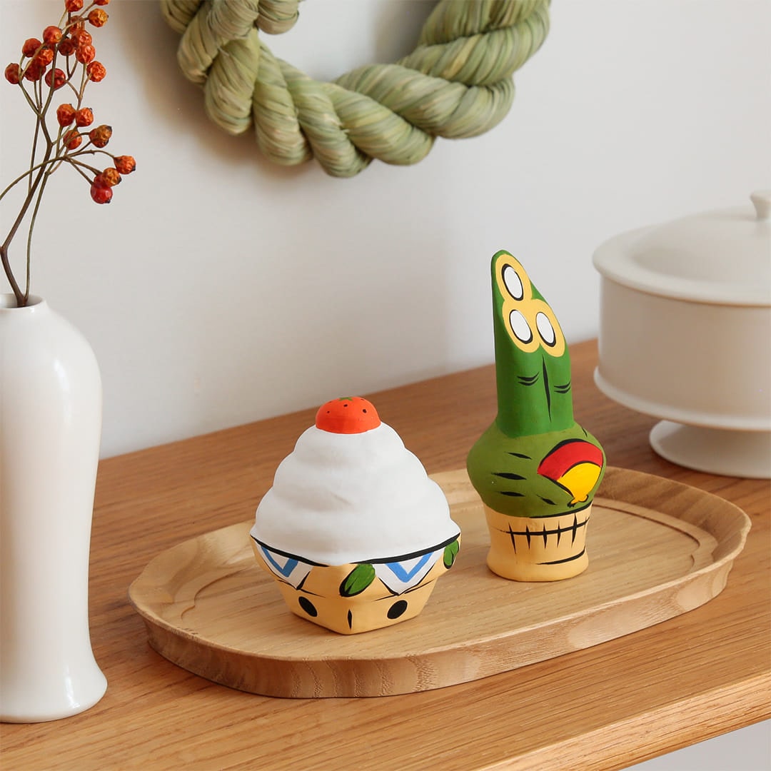 張り子 鏡餅、門松 (郡山KARAPPO/からっぽ)