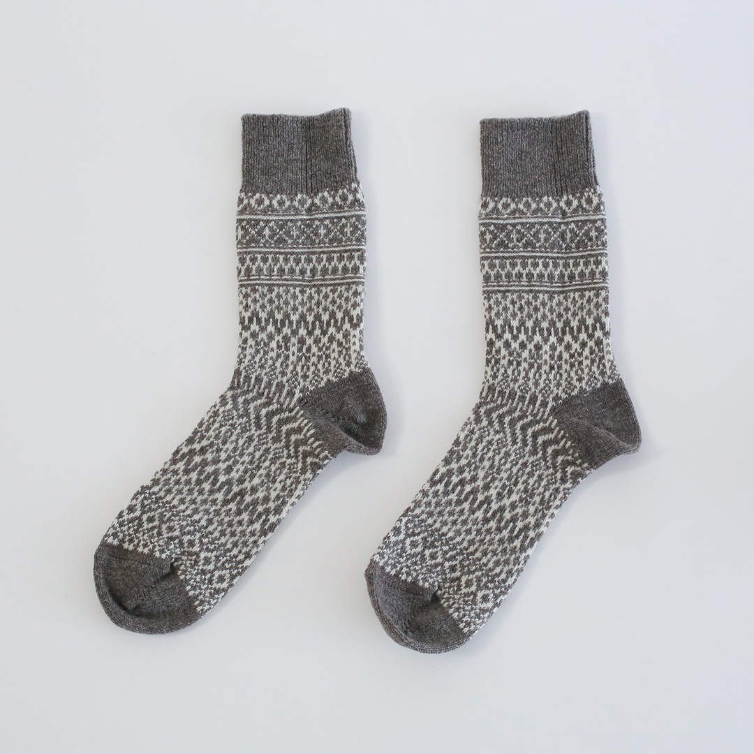 ウールジャガードソックス （西口靴下）