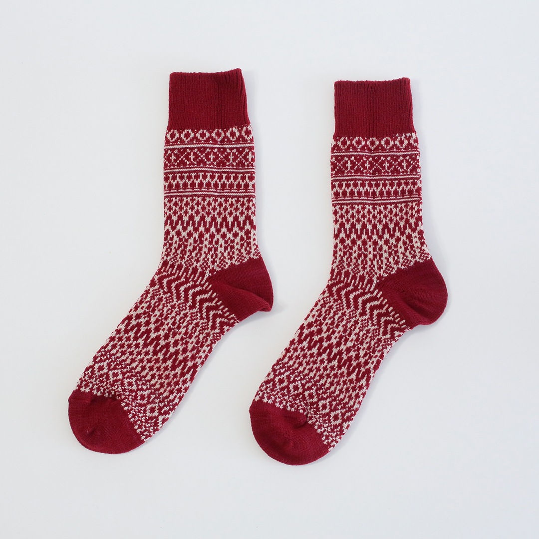 ウールジャガードソックス （西口靴下）