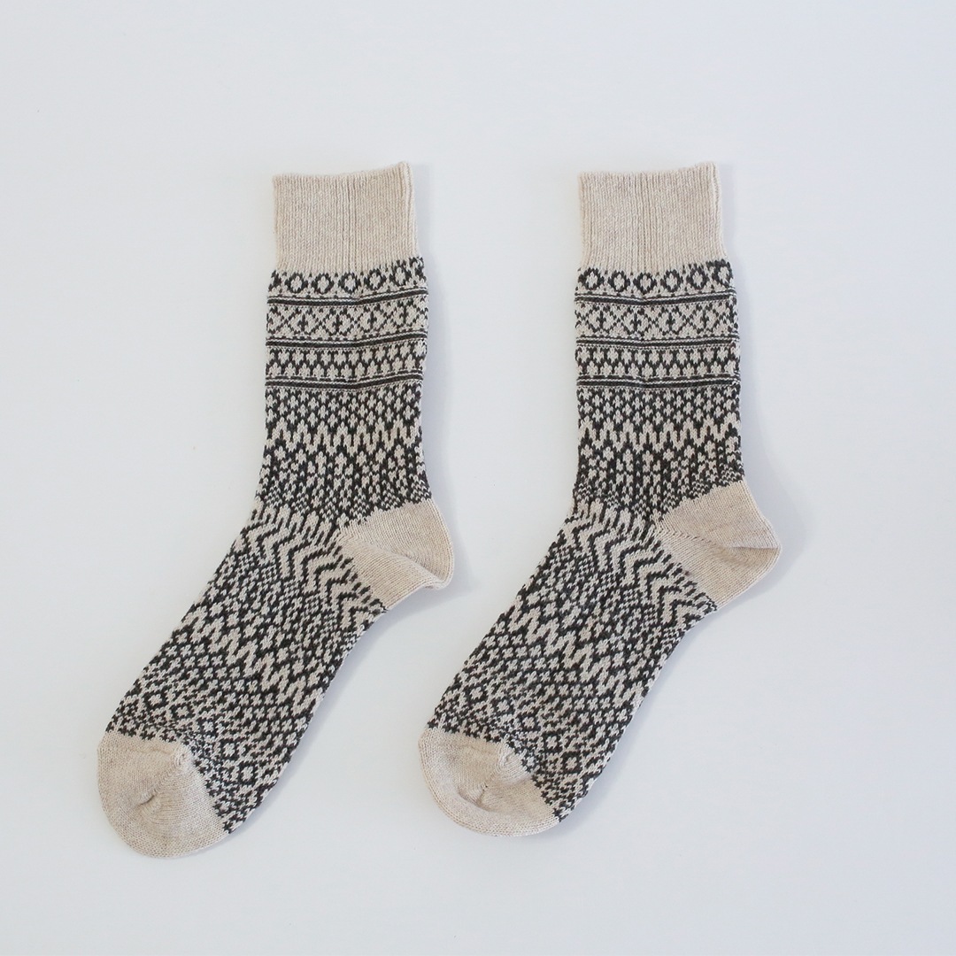 ウールジャガードソックス （西口靴下）