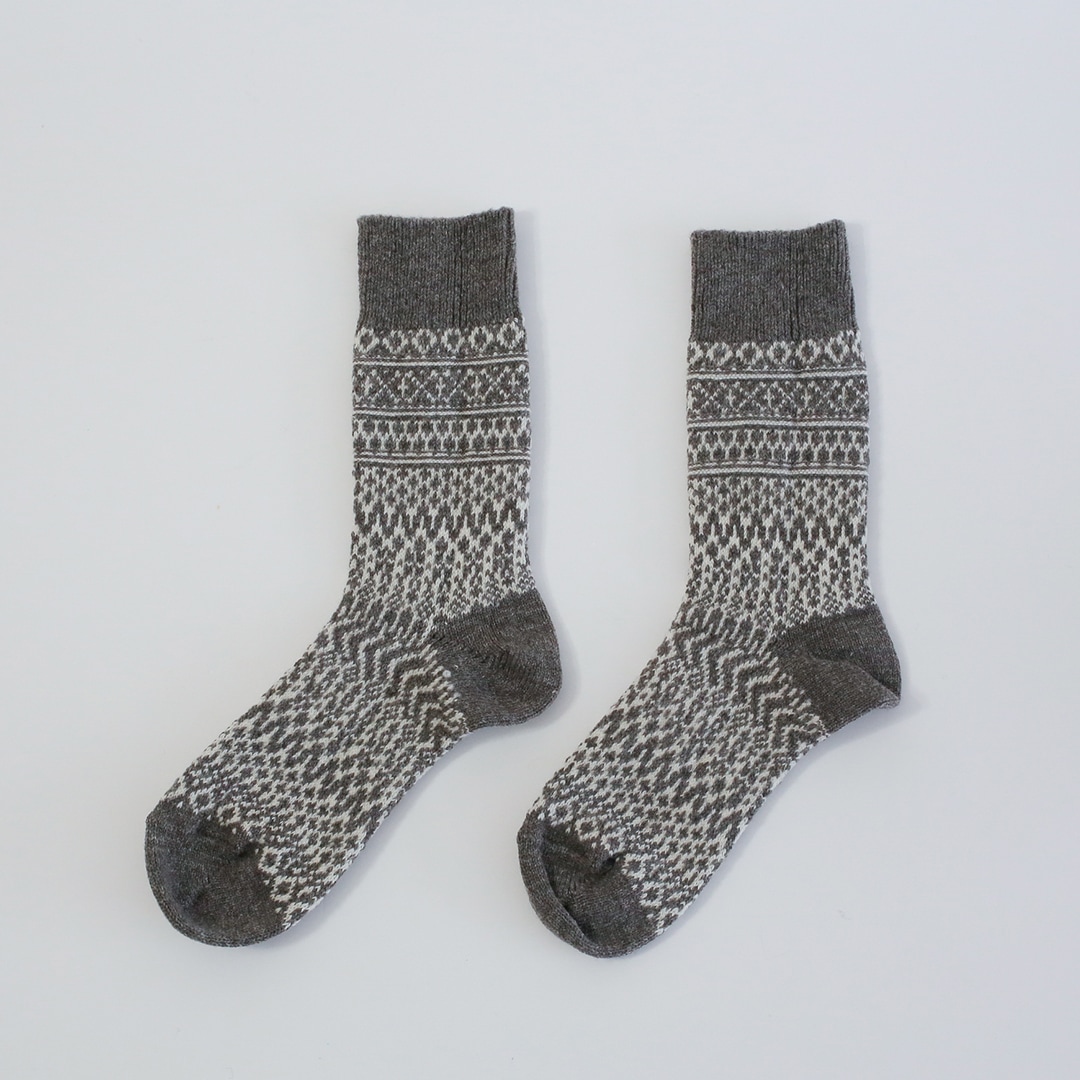 ウールジャガードソックス （西口靴下）
