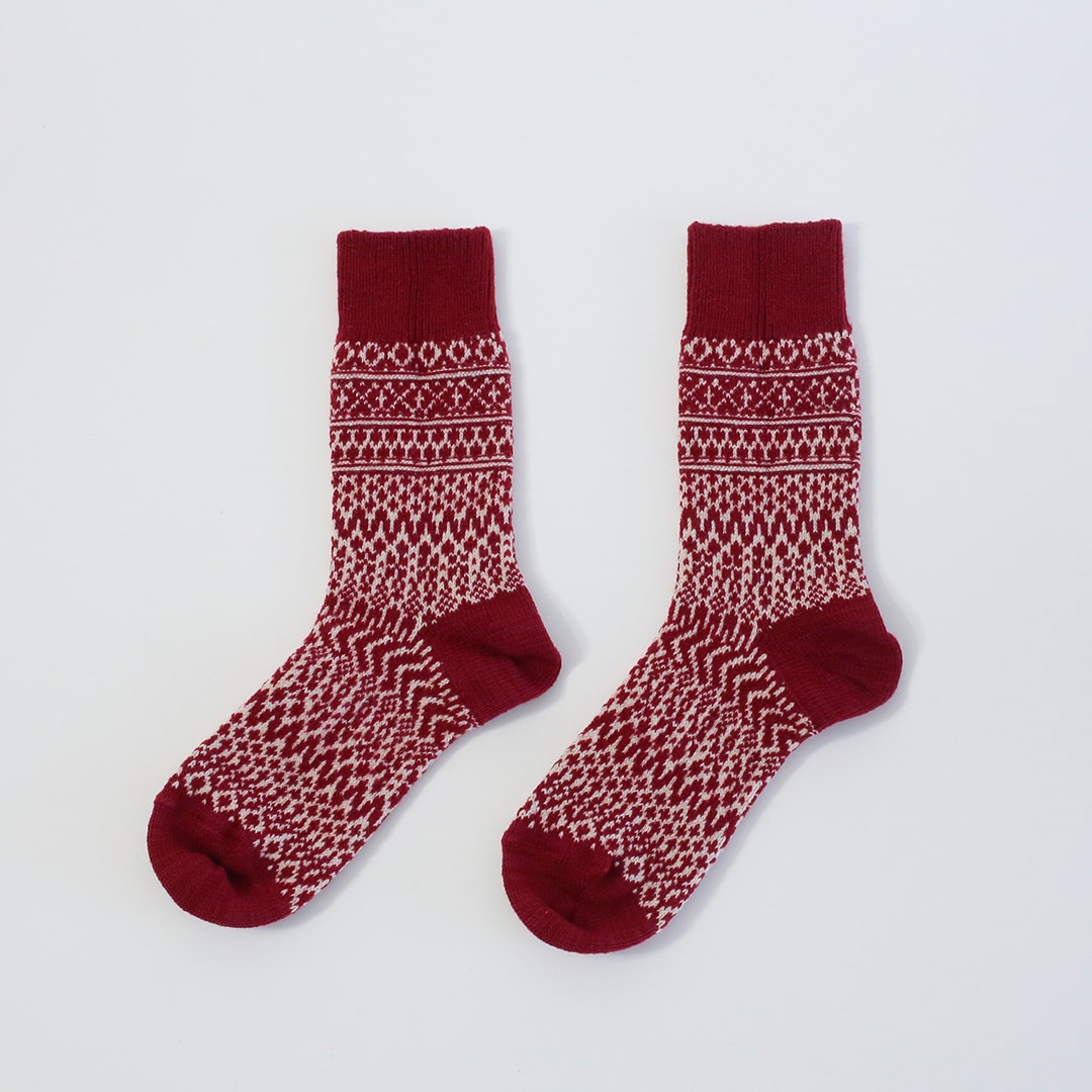 ウールジャガードソックス （西口靴下）