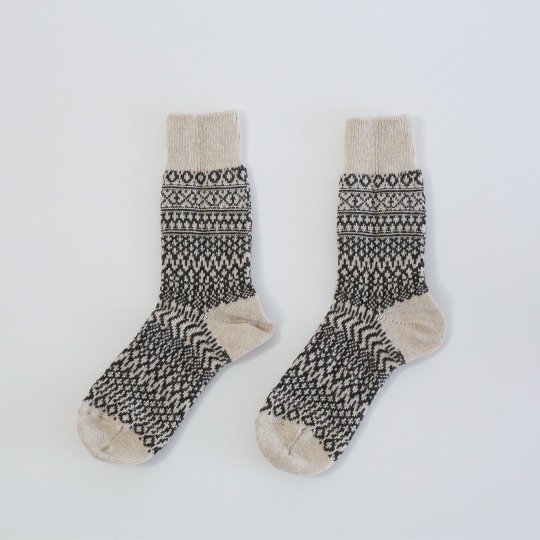 ウールジャガードソックス （西口靴下）