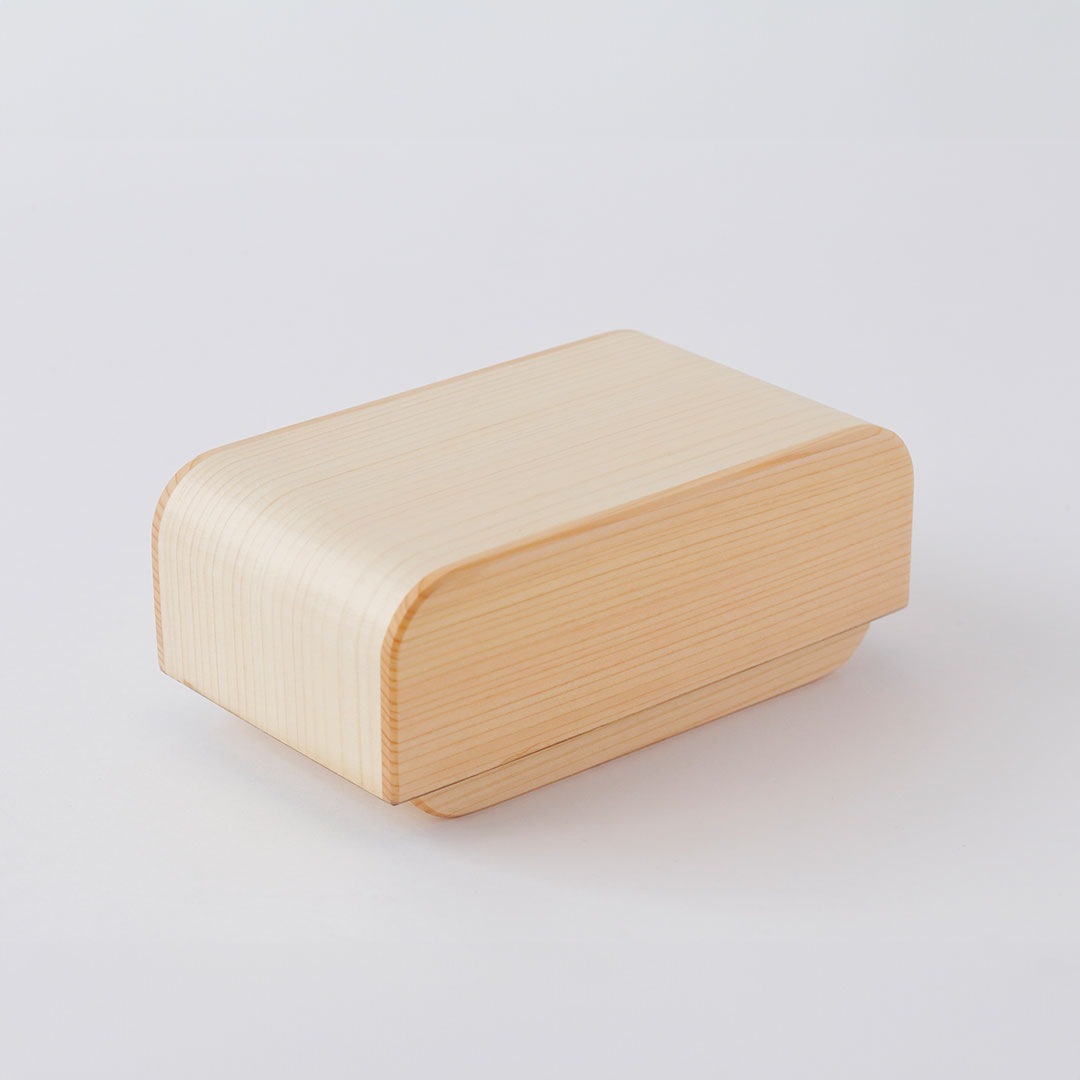 かぶせ弁当箱　ひのき白木仕上げ （ノコ／NOKO)