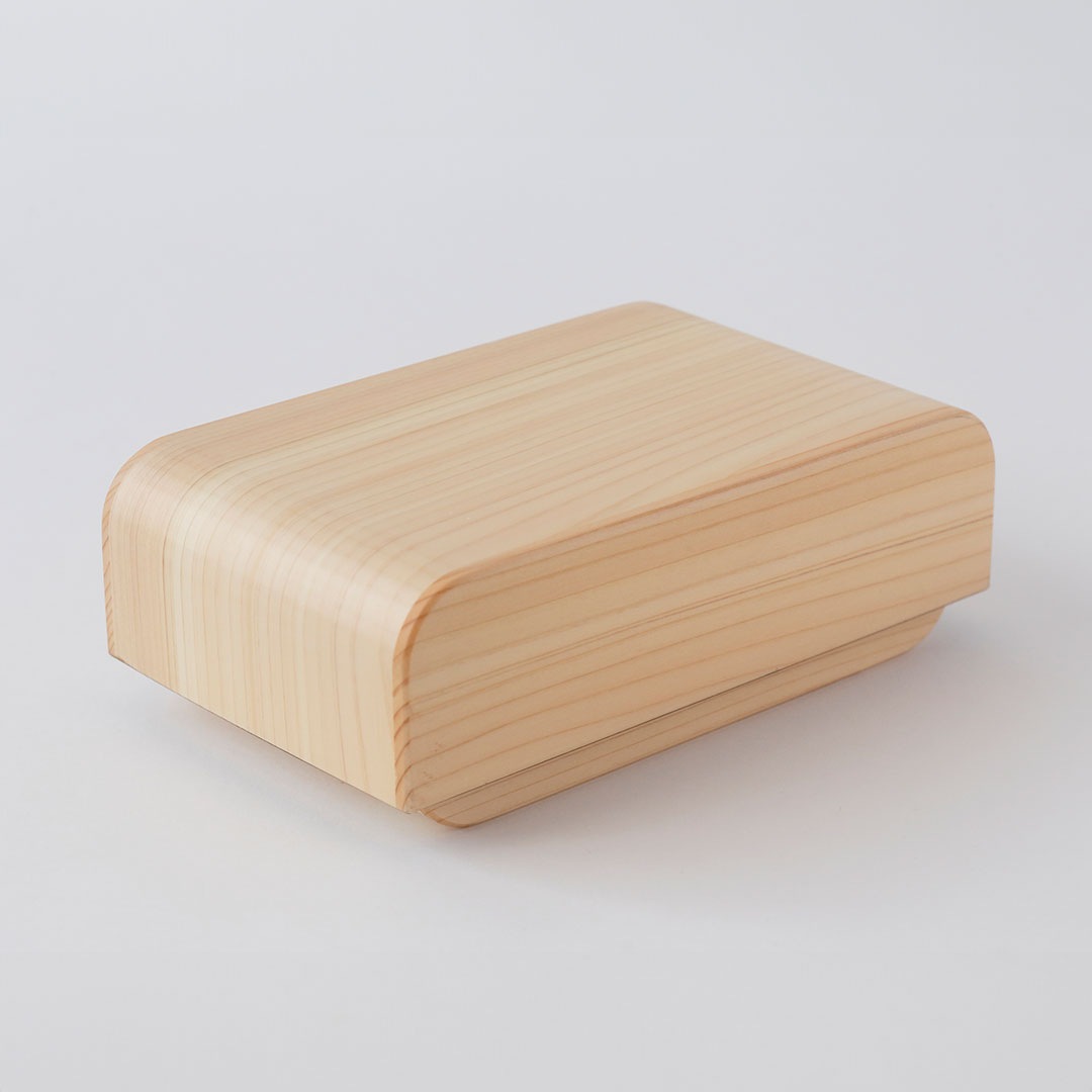 かぶせ弁当箱　ひのき白木仕上げ （ノコ／NOKO)
