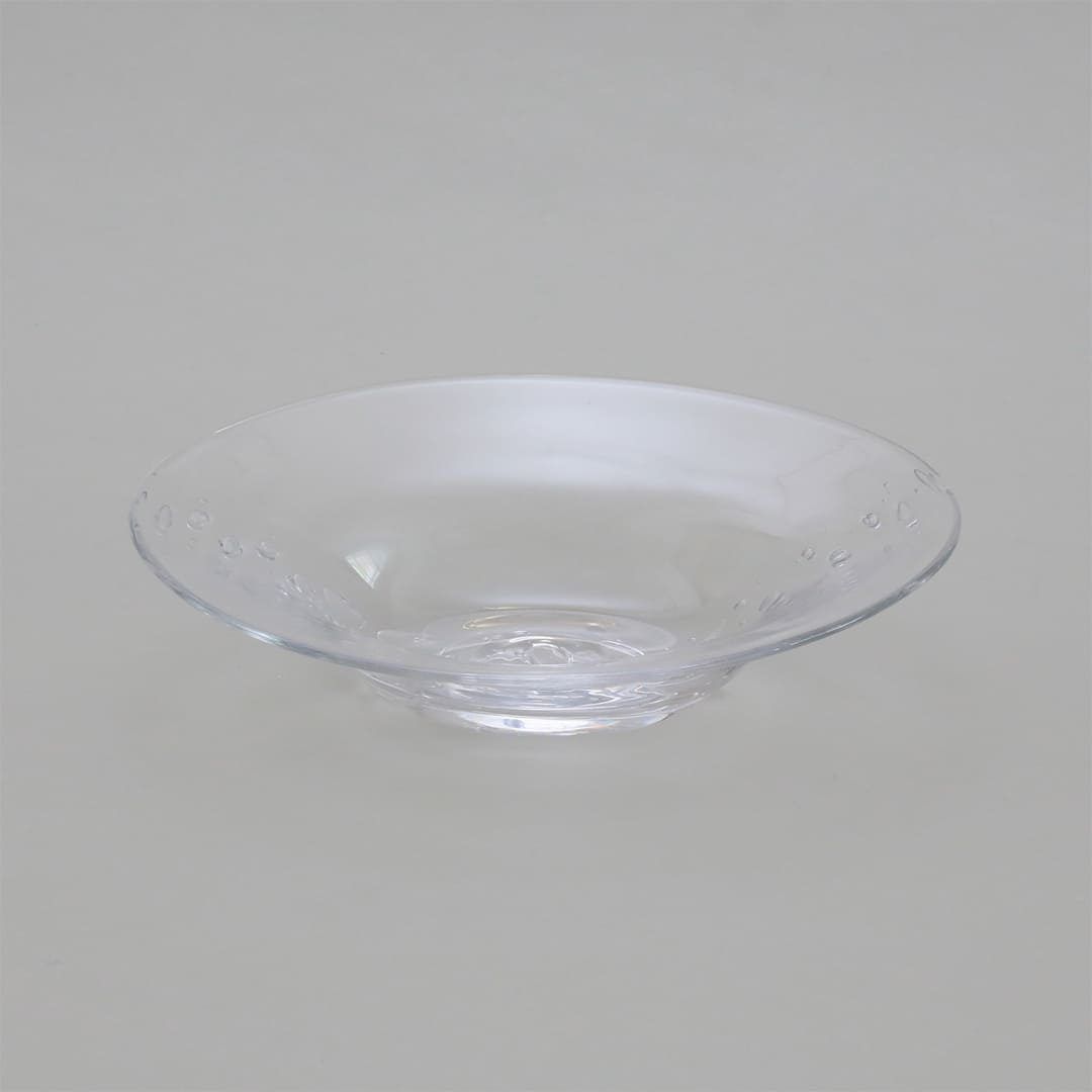 水あわ楕円浅鉢（ガラス工房玄々舎）
