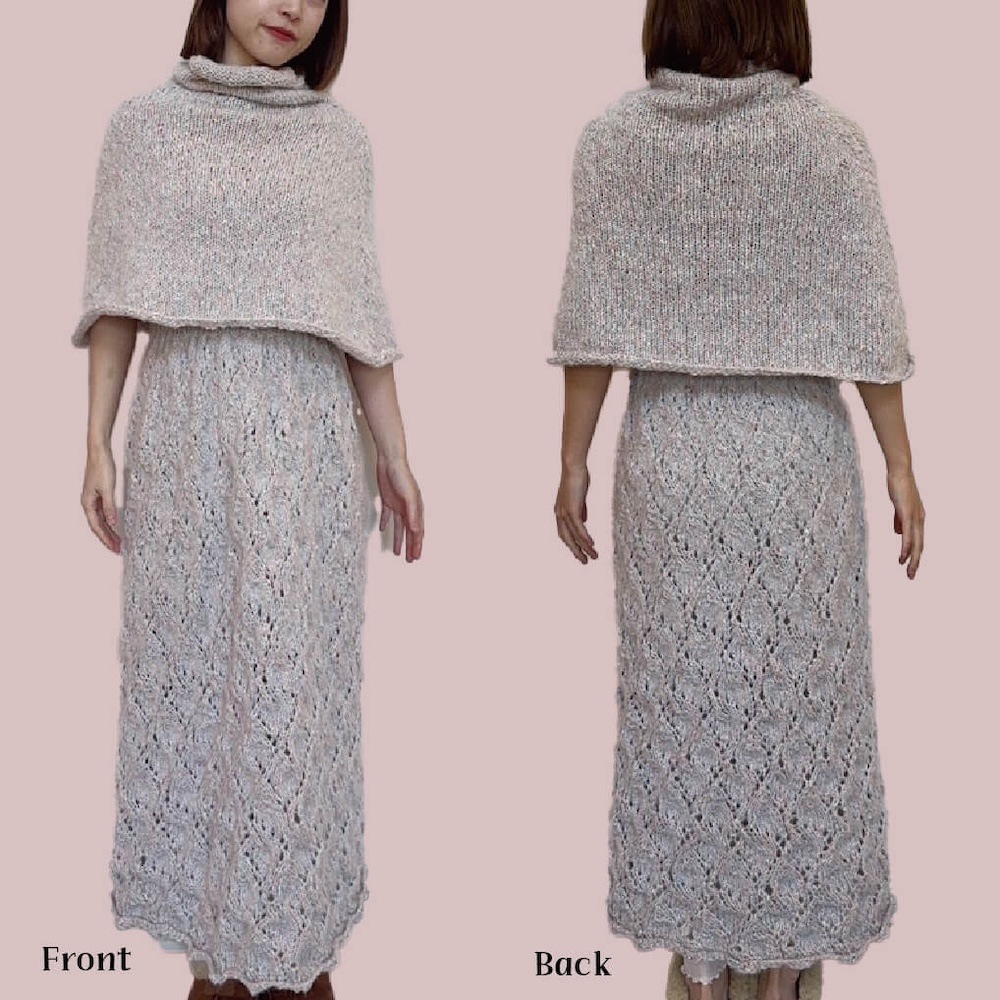 ҥåȥ󥸡Snow Fluffy Dress&PonchoåȡҼʬΥåȥåפԤ롪ӡԤߡۡDesigned by Asukachan_knit