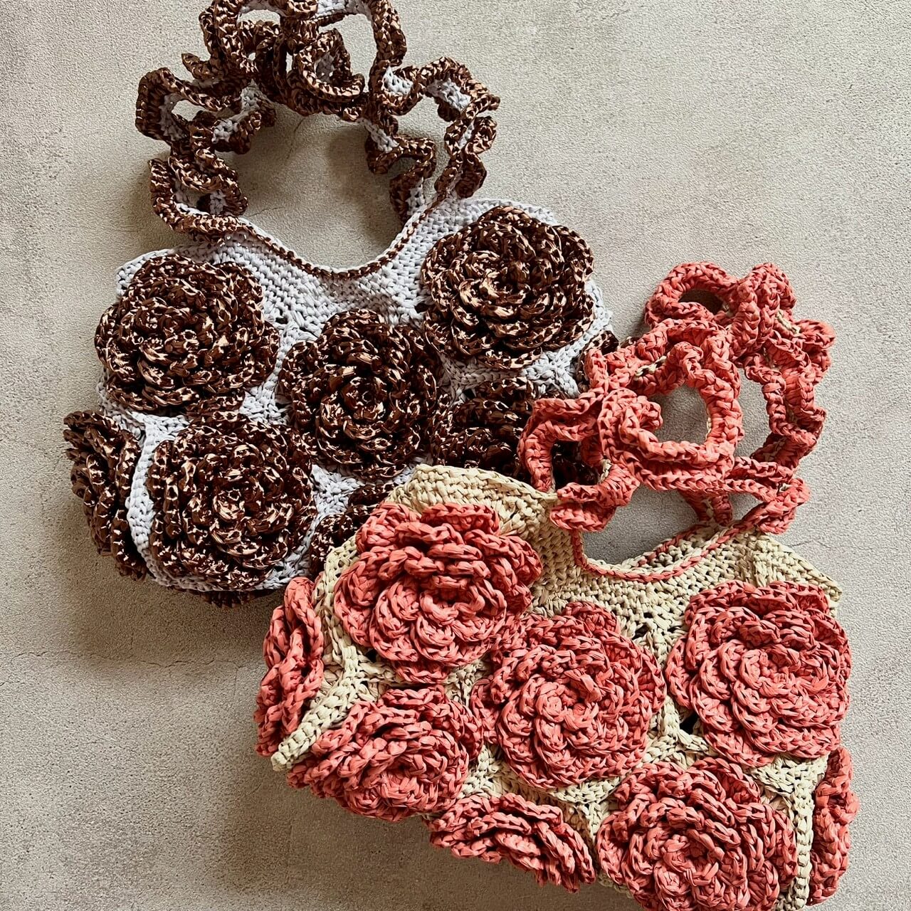 �ҥ��åȡӣ�D Raffia Rose Bag�����åȡ�Designed by melt