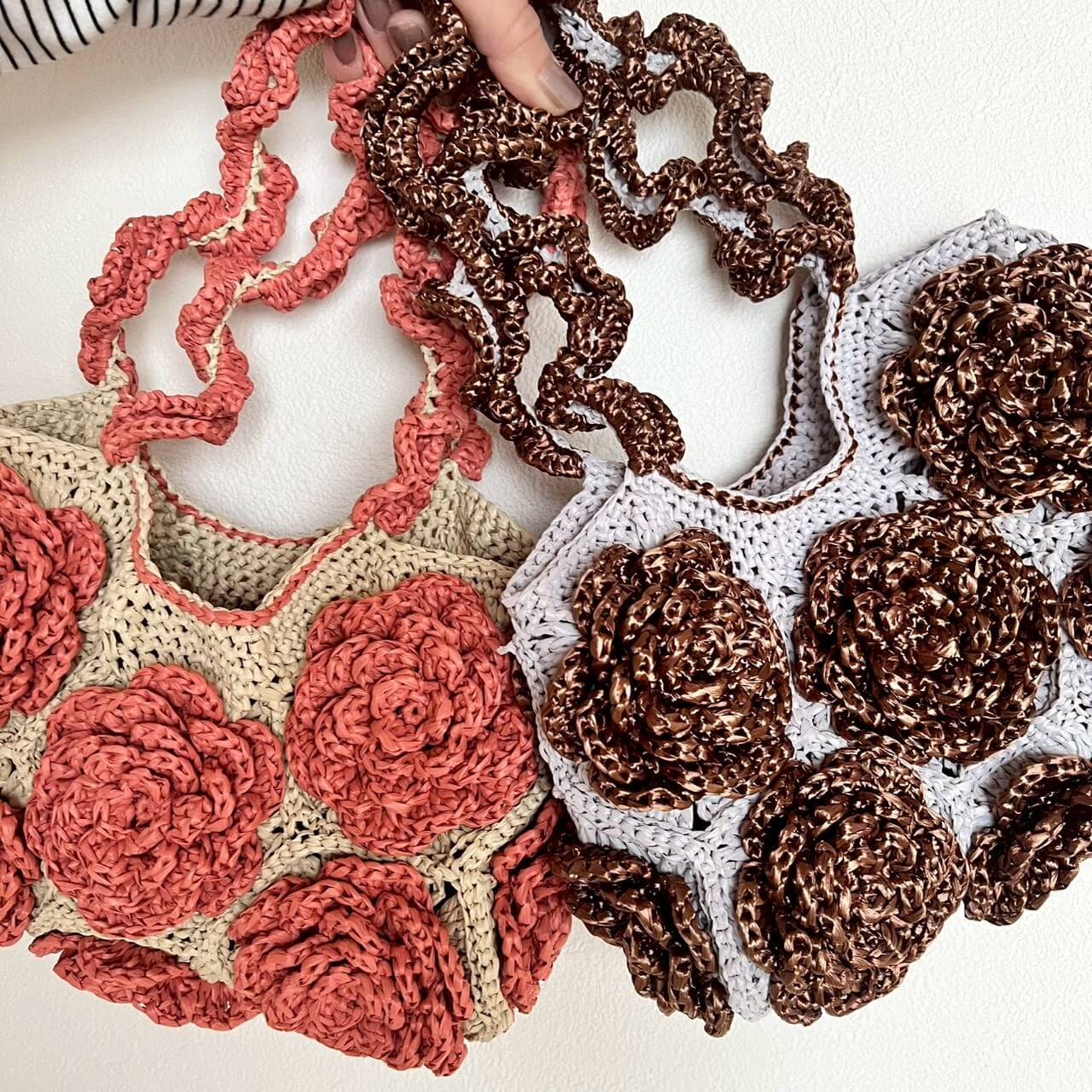 �ҥ��åȡӣ�D Raffia Rose Bag�����åȡ�Designed by melt