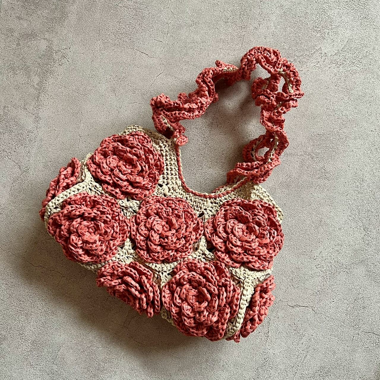 �ҥ��åȡӣ�D Raffia Rose Bag�����åȡ�Designed by melt