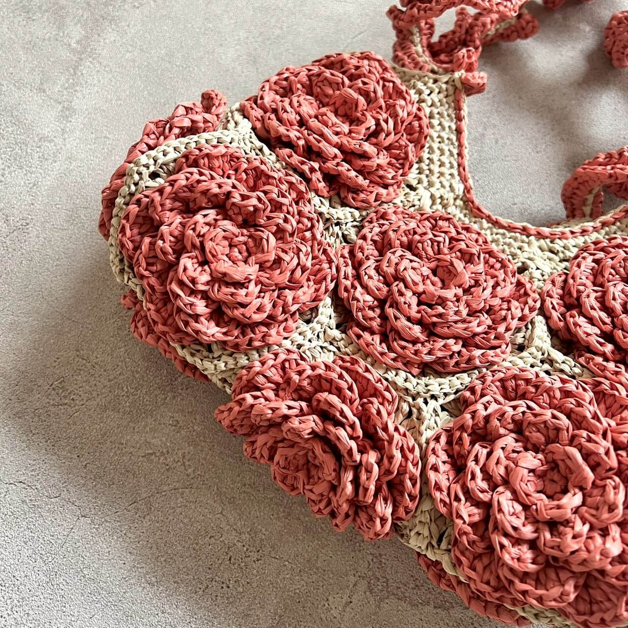 �ҥ��åȡӣ�D Raffia Rose Bag�����åȡ�Designed by melt
