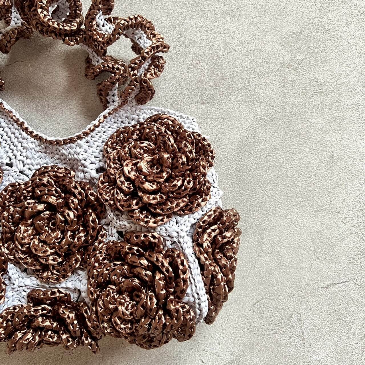 �ҥ��åȡӣ�D Raffia Rose Bag�����åȡ�Designed by melt