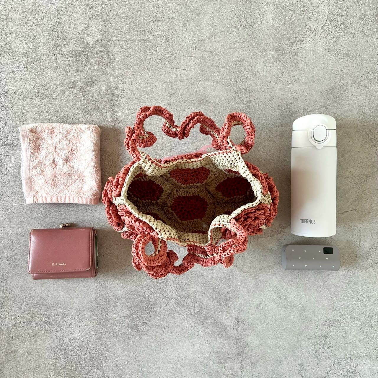 �ҥ��åȡӣ�D Raffia Rose Bag�����åȡ�Designed by melt