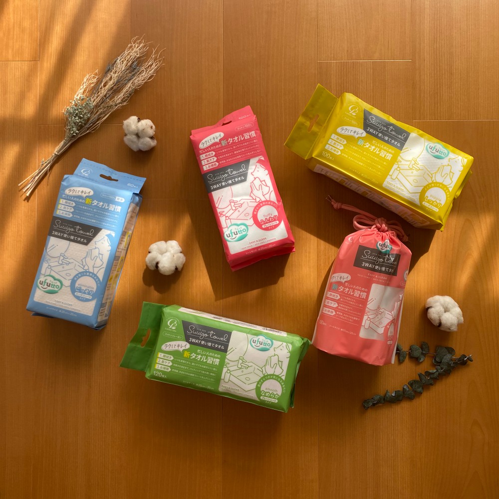 うふっとスウヨタオルふんわり大判ロールタイプ100枚 × 30点 10個セット うふっと スウヨタオル 3WAY使い捨てタオル ふんわり