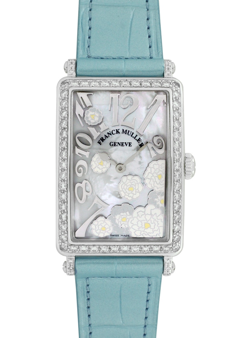 フランクミュラーロングアイランドシェル水色レザー