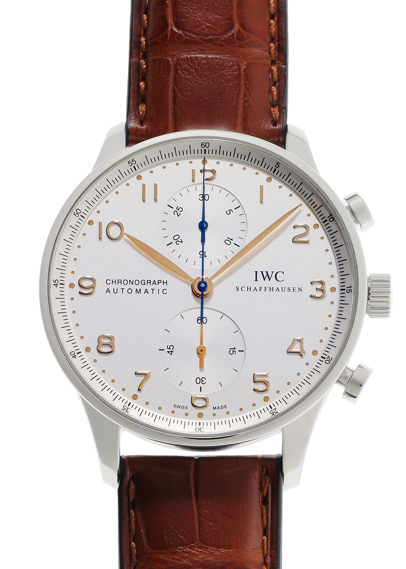 IWC - ポルトギーゼ クロノグラフ | INTERNATIONAL WATCH COMPANY | IW371445 | SS シルバー文字盤  自動巻き レザー | 中古