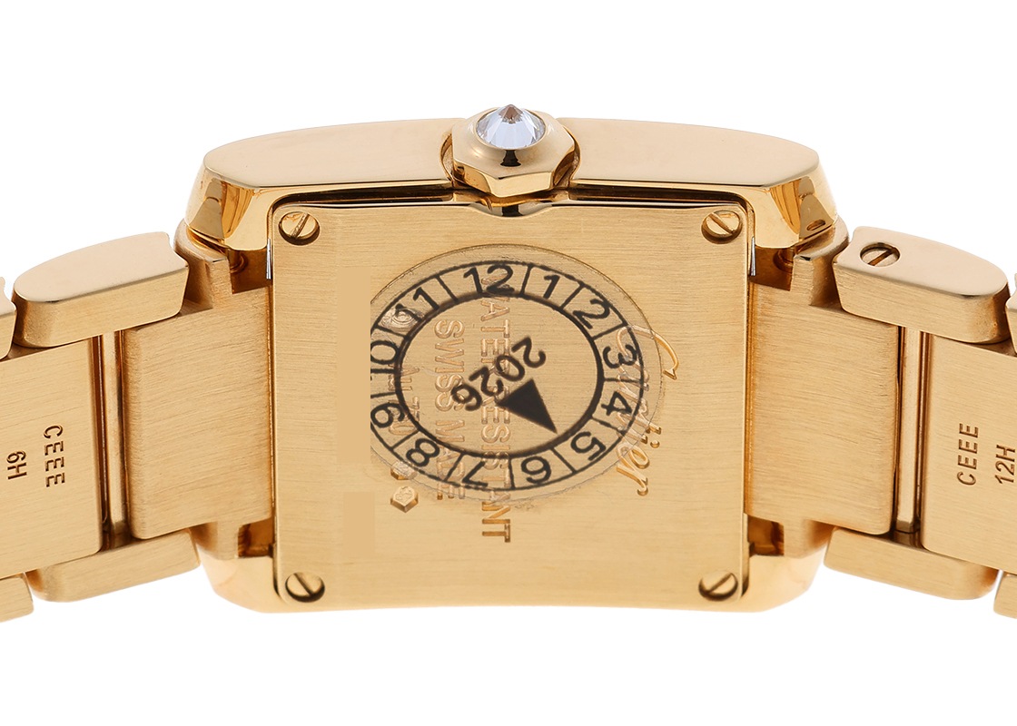 Cartier クォーツ 腕時計 ゴールド カルティエ - タンク フランセーズ SM ベゼルダイヤ | CARTIER