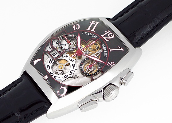 フランクミュラー 80cc Gd Fo トノーカーベックス クロノグラフ ビッグデイト Ss スケルトン文字盤 自動巻き レザー 高級腕時計専門店 表参道 南青山クロンヌ Couronne トノウカーベックス