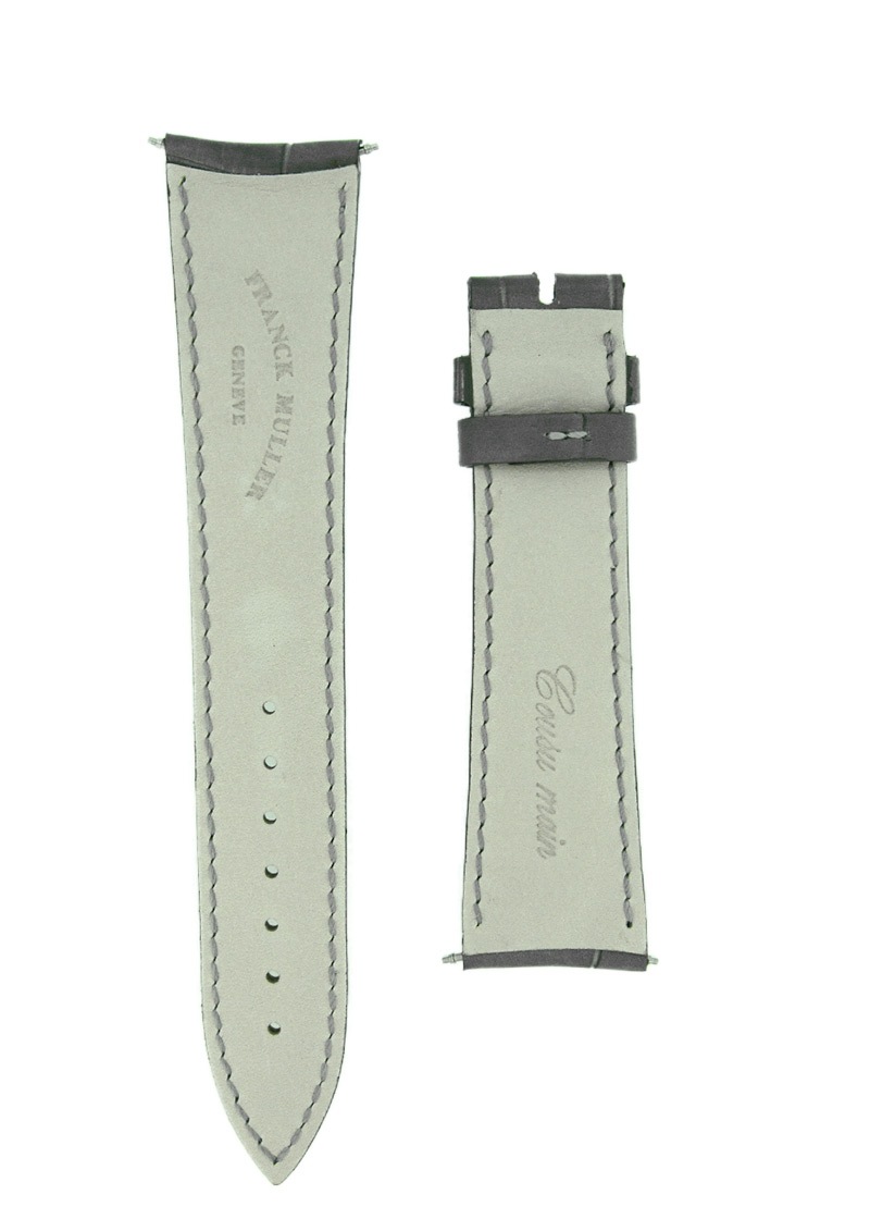 フランクミュラー レザーストラップ 7000用 クロコダイル グレー(艶無