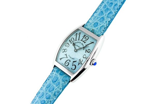 Franck Muller カーベックス1752QZレディース腕時計スカイブルー Franck Muller カーベックス1752QZレディース腕時計スカイブルー
