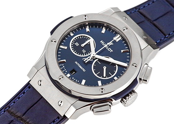 F☆HUBLOT ウブロ クラシックフュージョン 520.CM.7170.CM 44mm クロノグラフ 青 ブルー ネイビー セラミック メンズ 自動巻き【6ヶ月保証】【腕時計】