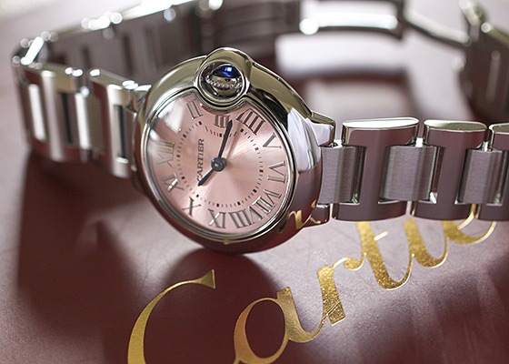 Cartier カルティエ W6920038 レディース腕時計 中古)CARTIER カルティエ バロンブルー SM W6920038 ピンク（商品ID