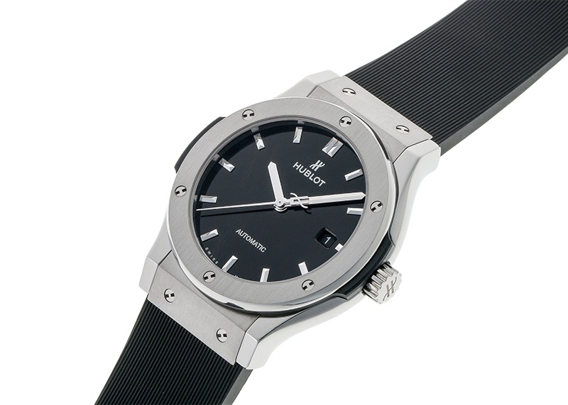 ウブロ HUBLOT クラシックフュージョン 純正ストラップ 黒レザーラバー中古 ウブロ HUBLOT クラシックフュージョン 純正ストラップ 黒レザーラバー