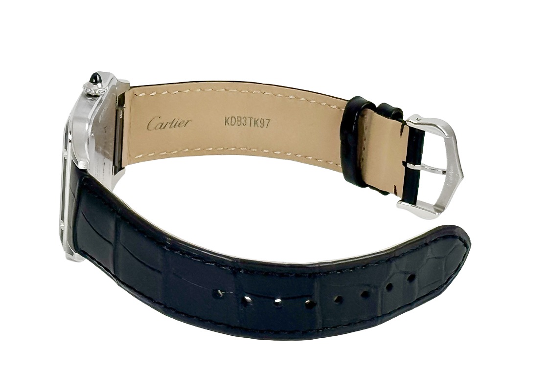 Cartier スクエア型時計サントスデュモンＬМ シルバー/ブラック Cartier スクエア型時計サントスデュモンLМ シルバー/ブラック